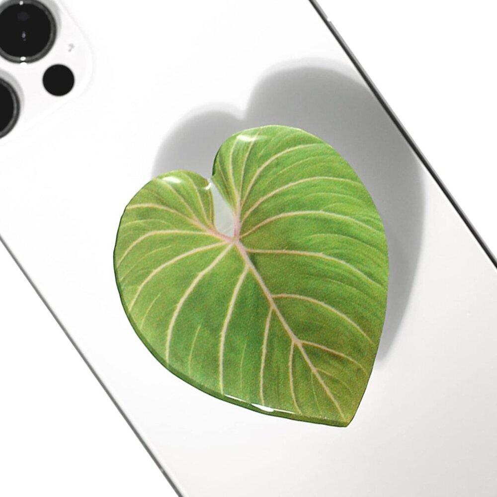 Cute Acrylic Tropical Leaf Design Collapsible Expandible Mobile Phone Grip Stand